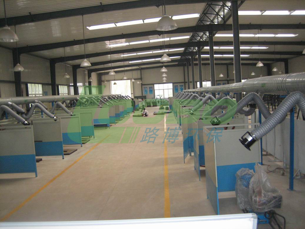 西安工程學院確定使用我公司42工位中央煙塵排風系統